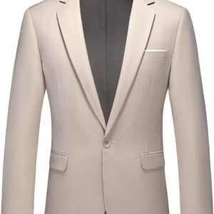 Men's Casual Slim Fit Suit Blazer Jacket One Button Lightweight Sport Coats Formal Dress Daily Business Suit Jacket
