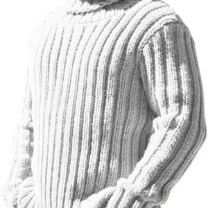 Men's Sweaters Turtleneck Cable Knitted Pullover Long Sleeve Slim Fit Chunky Casual Fall Winter Warm Cardigans