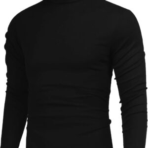 Men's Casual Slim Fit Basic Tops Knitted Lightweight Turtleneck Pullover Sweater