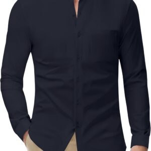 Men's Long Sleeve Stretch Button-Down Dress Shirt