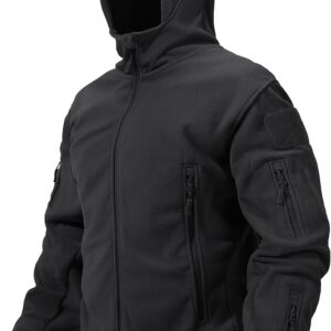 Mens Fleece Jacket Full Zip Tactical Hoodies Winter Coats Windproof Hoodies Warm Hunting
