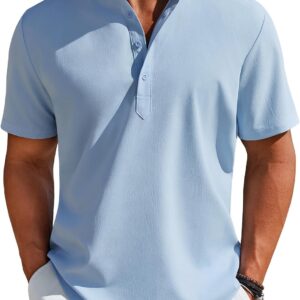 Men's Short Sleeve Casual Henley T-Shirt