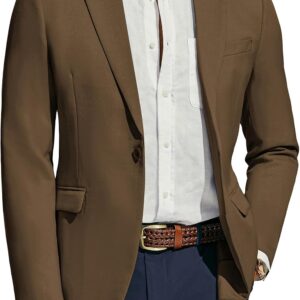 Men's Lightweight Sport Coat Casual One Button Blazer Breathable Sportcoat