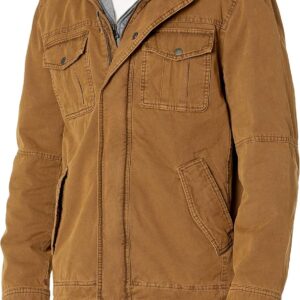 Men's Washed Cotton Hooded Military Jacket